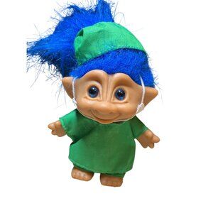 Ace Novelty Troll Retro Blue Hair Doctor Surgeon Mask Green Scrubs Doll